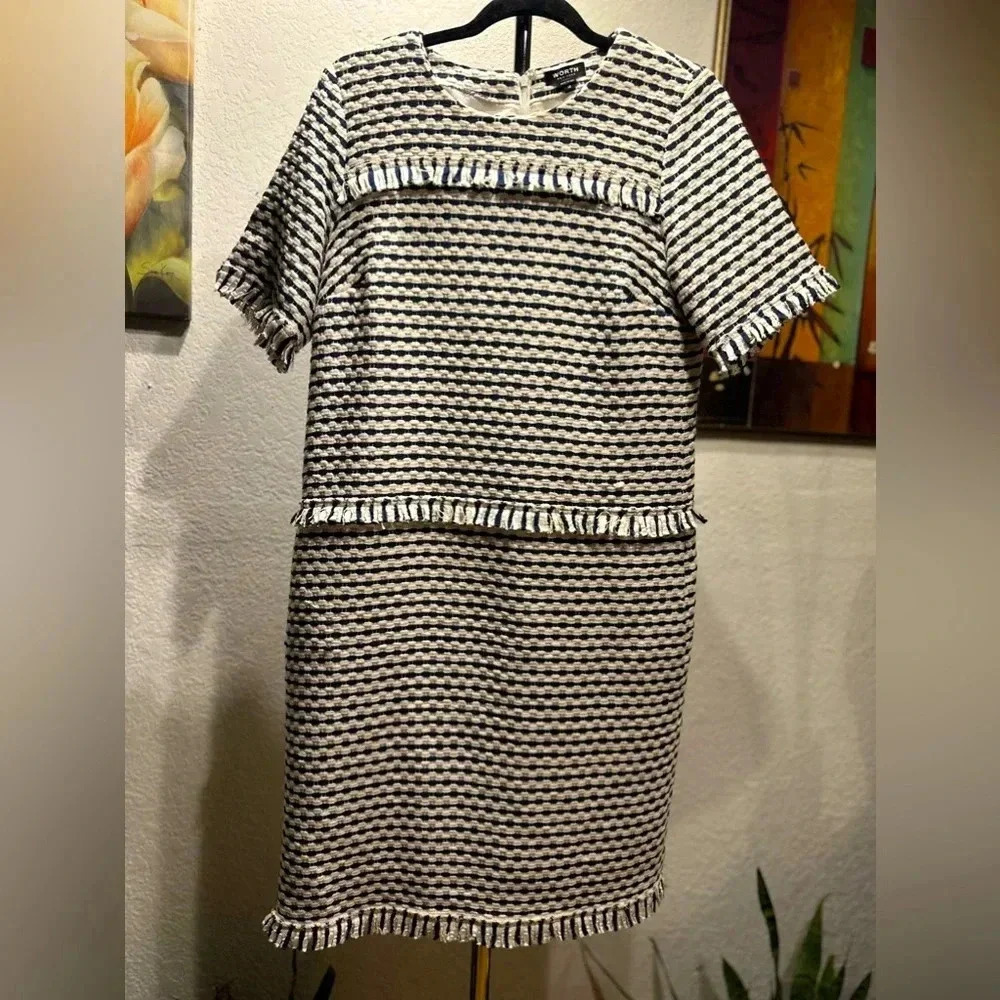 Worth new york navy/white dress size 10